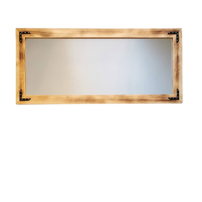 Hanah Home Espejo Bohemio de Madera Maciza de Pino en Nogal